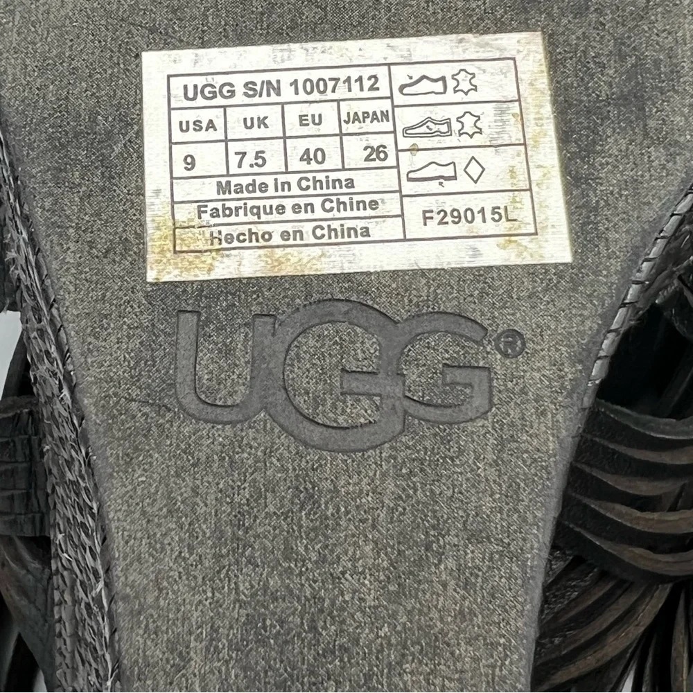 Ugg Melinda Platform Wedge Sandals Black Women's Size 9
